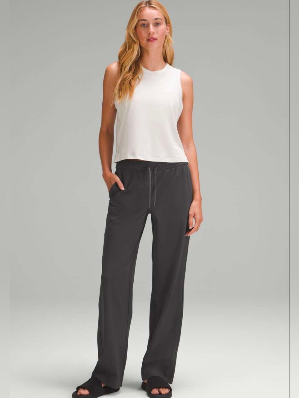 Lululemon Straight-Leg Mid-Rise Pant Luxtreme Graphite Grey Size Small x 31" - Picture 2 of 13